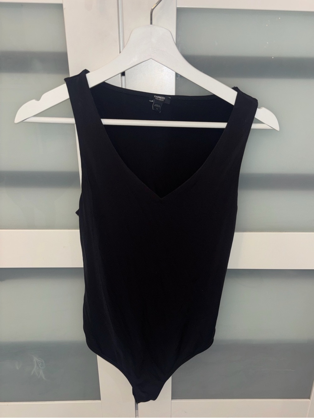 Express Black Sleeveless V-Neck Stretch Bodysuit XS